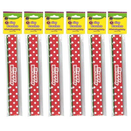 Teacher Created Resources Polka Dots Happy Birthday Slap Bracelets, PK60 TCR20665